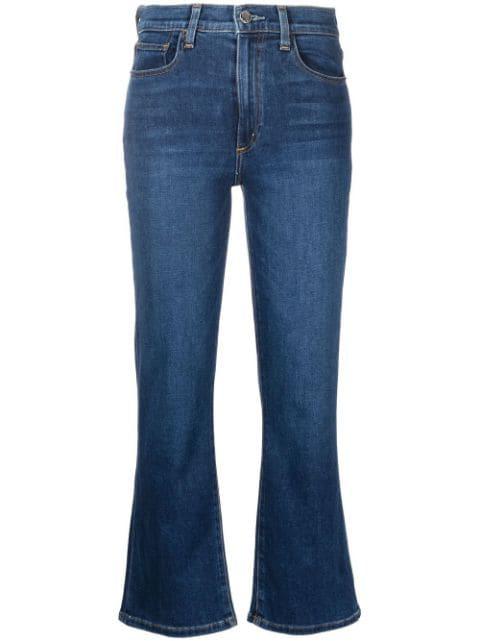 flared cropped-leg trousers by LE JEAN