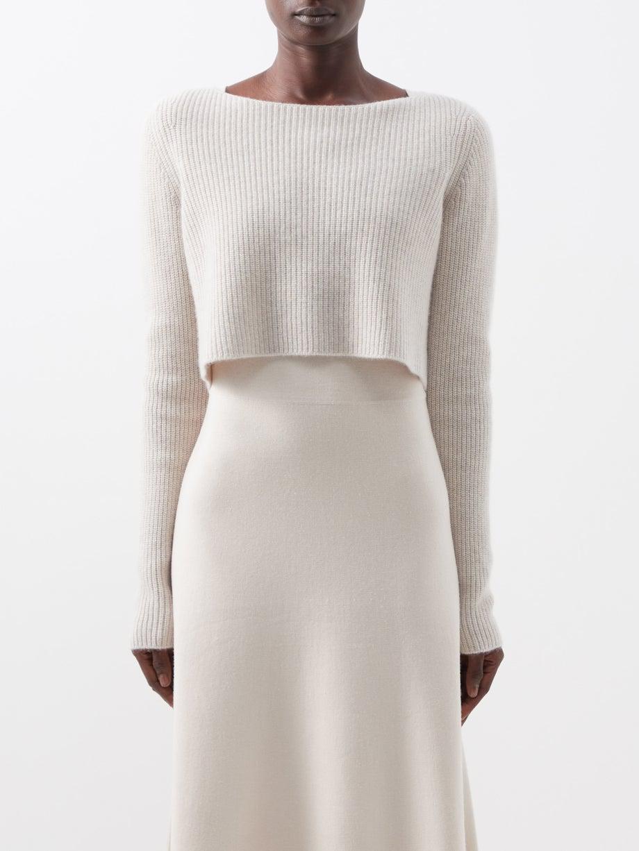 Cannes cropped cashmere sweater by LE KASHA