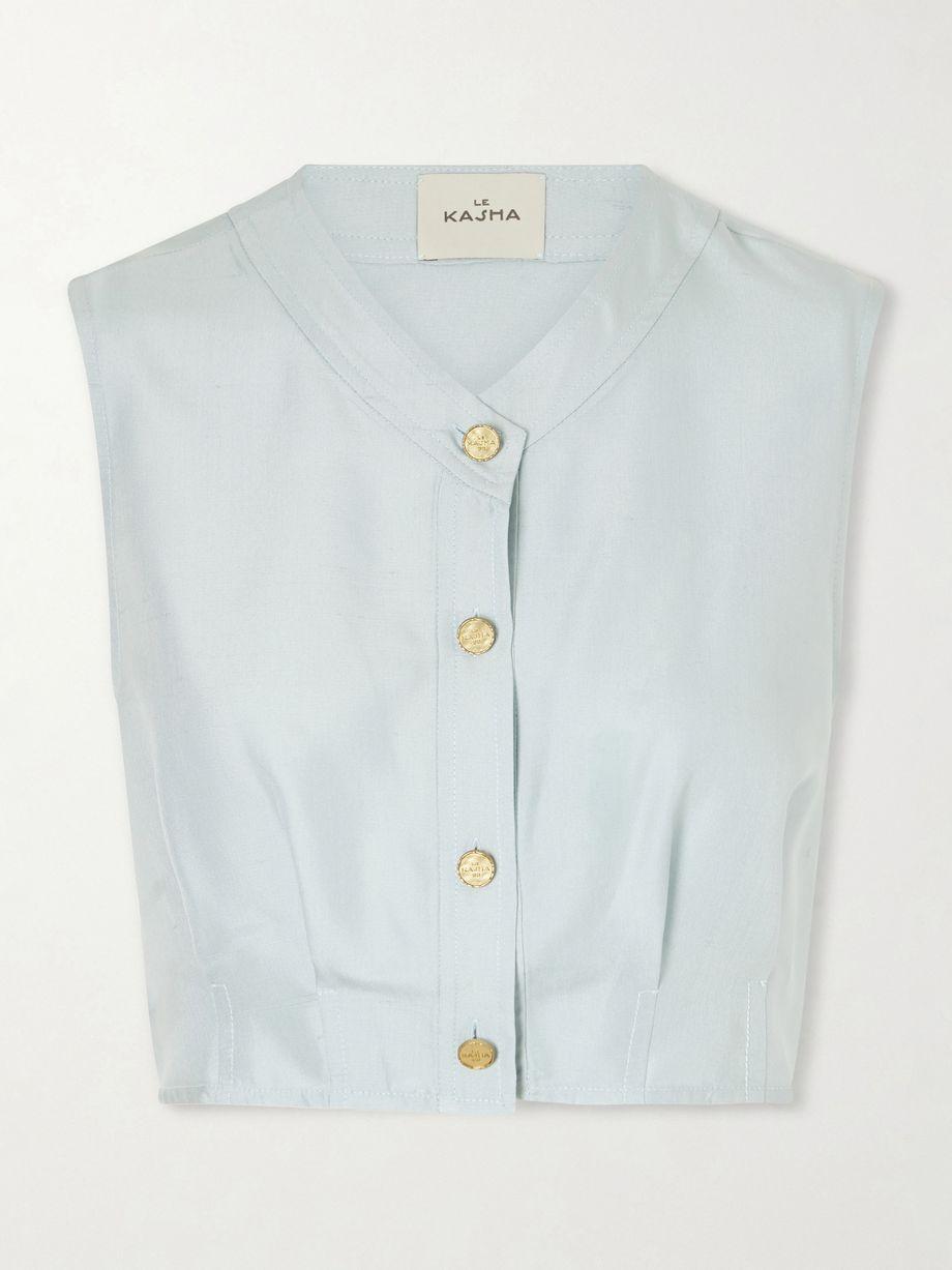 Haima V neck silk top by LE KASHA