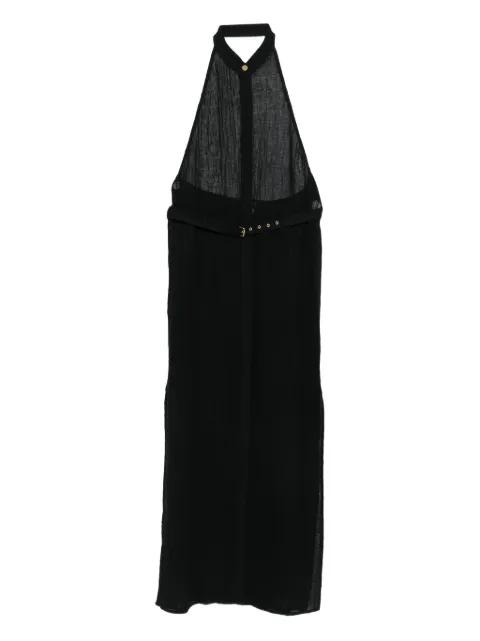 Jabal halterneck belted midi dress by LE KASHA