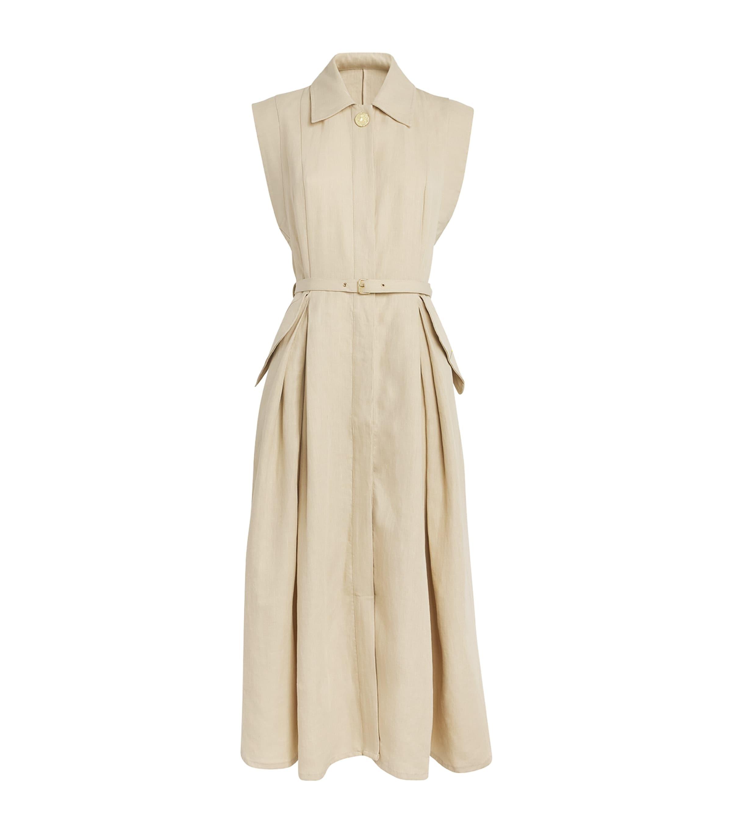 Le Kasha Linen Belted Belek Midi Dress by LE KASHA