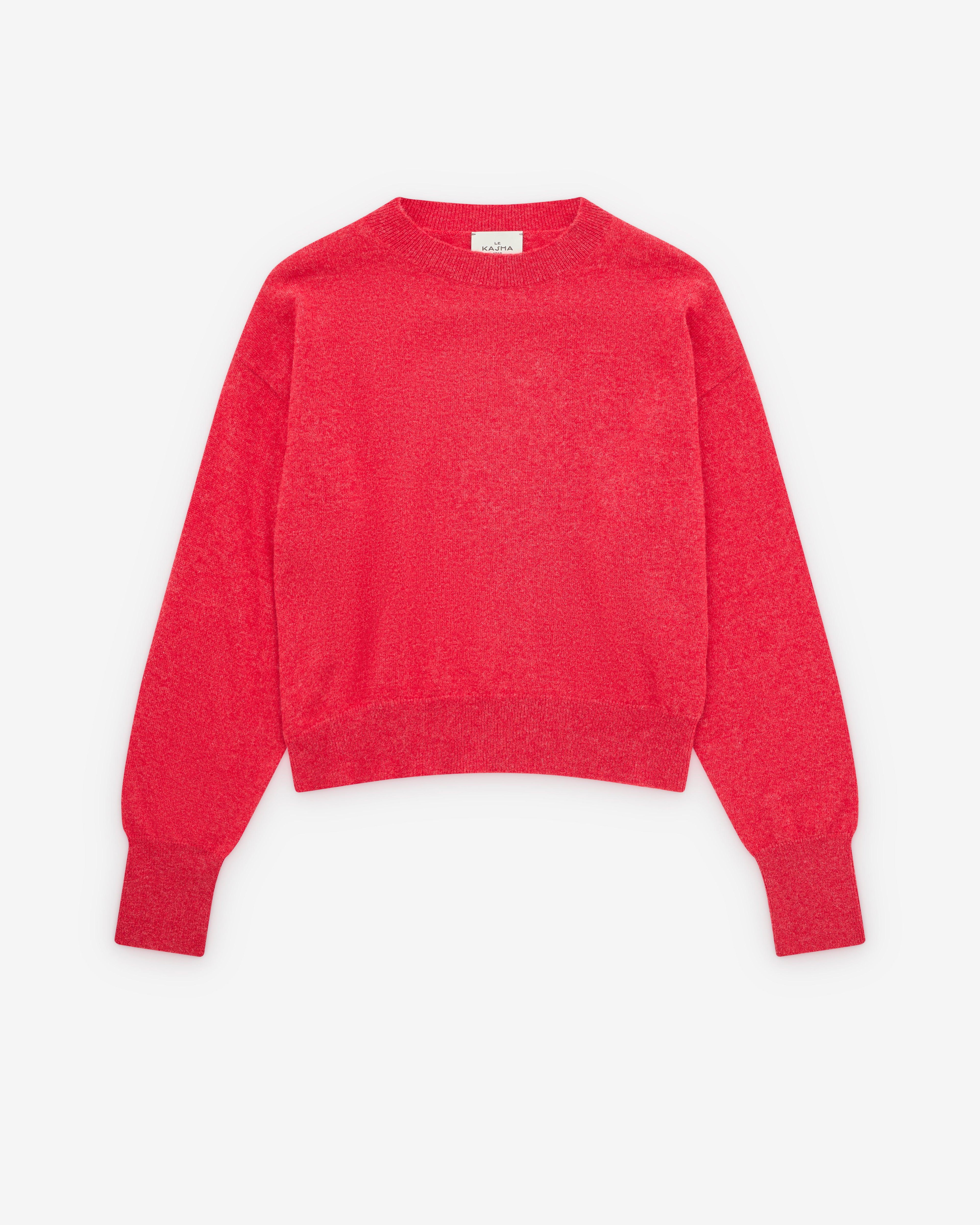 Le Kasha - Women's Round Neck Sweater Woman - (Cherry) by LE KASHA