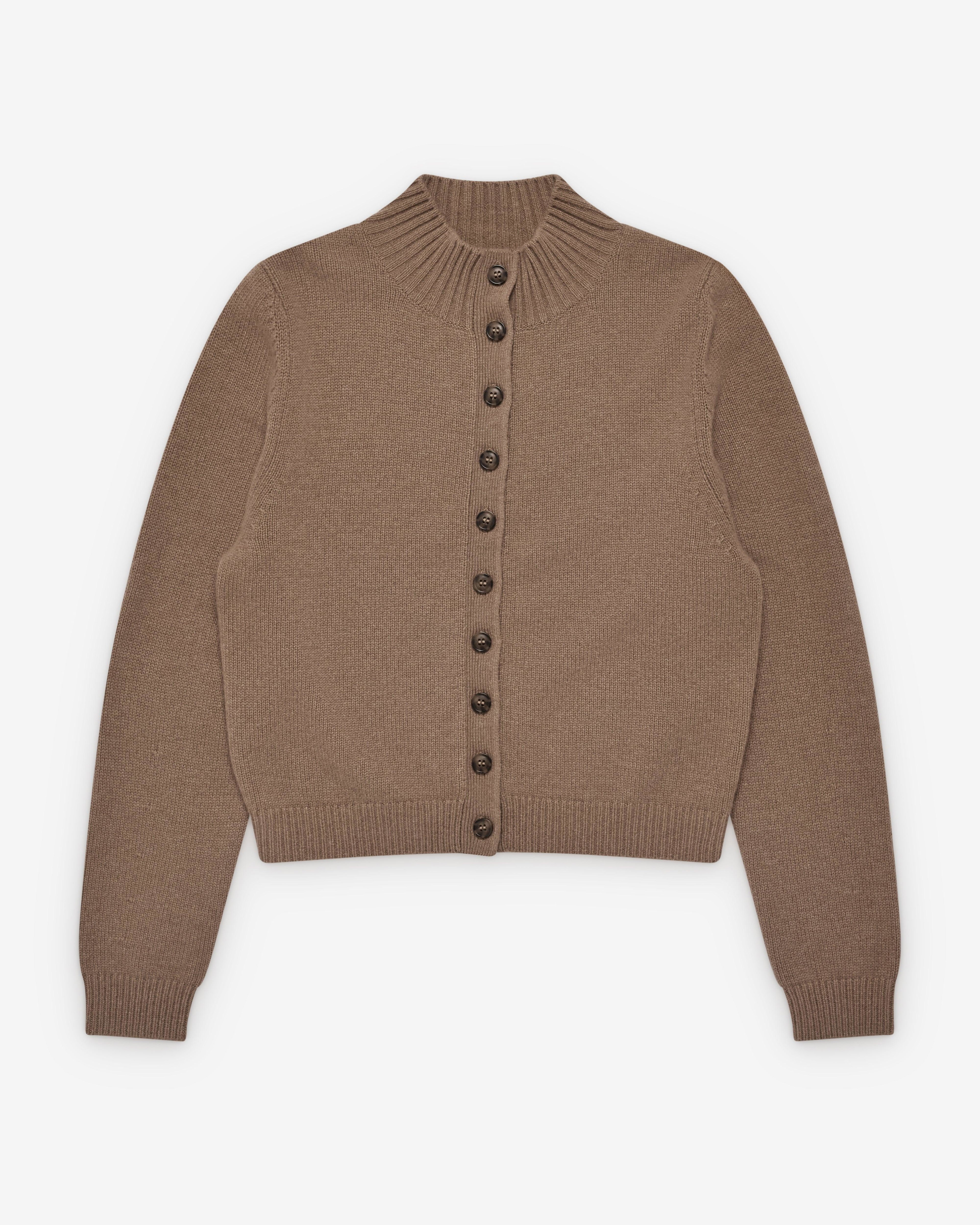 Le Kasha  - Women's Sanremo Mock Neck Cardigan - (Camel) by LE KASHA
