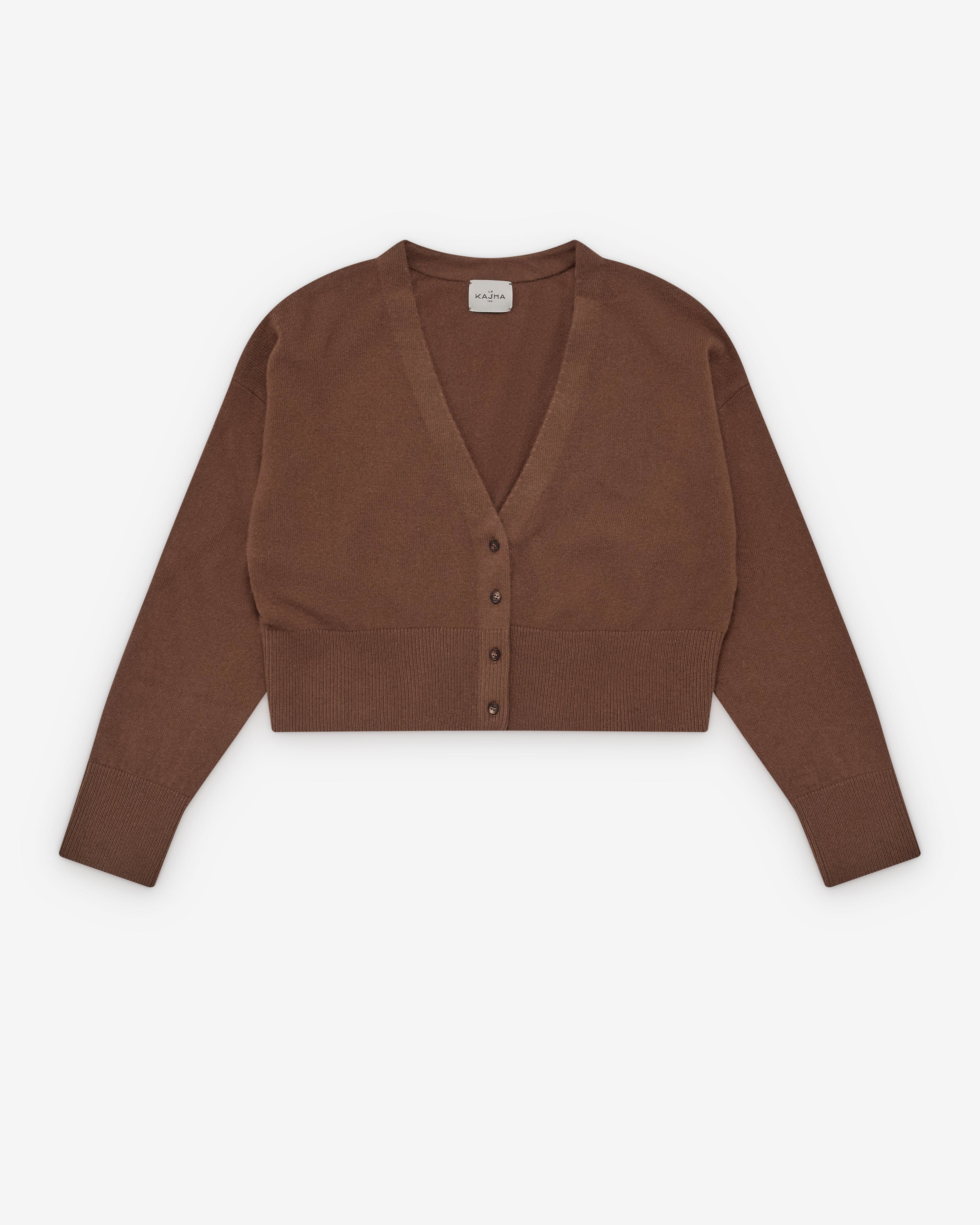 Le Kasha  - Women's Sydney Cashmere Cardigan - (Cinnamon) by LE KASHA