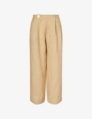 Minuf Wide-Leg Linen Trousers by LE KASHA