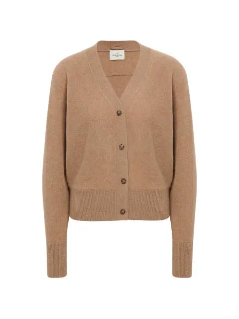 V-neck button-up cardigan by LE KASHA