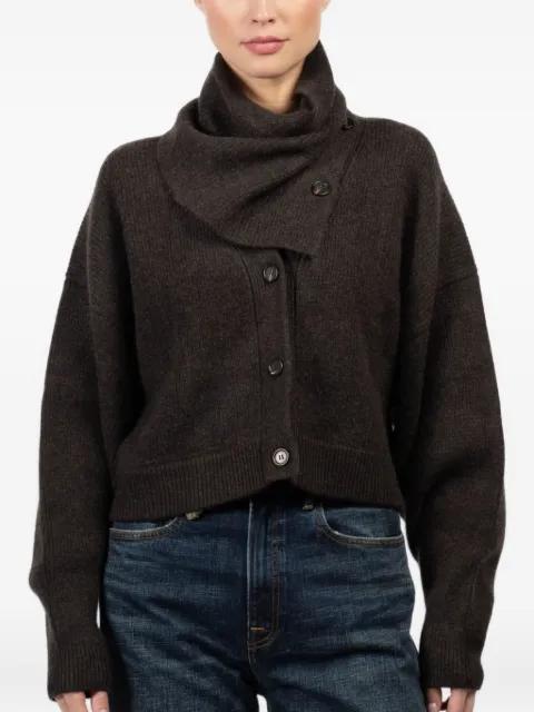 button-fastening funnel-neck cardigan by LE KASHA