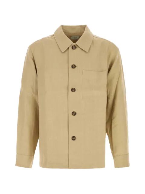 button linen overshirt by LE KASHA