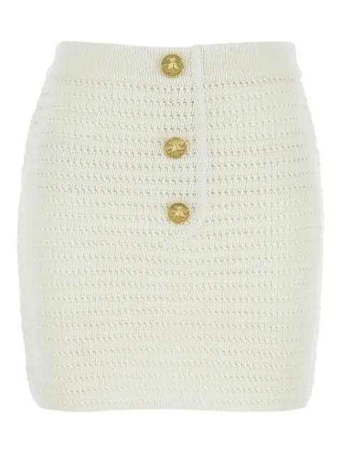 crochet button-embellishment mini skirt by LE KASHA crochet button-embellishment mini skirt by LE KASHA