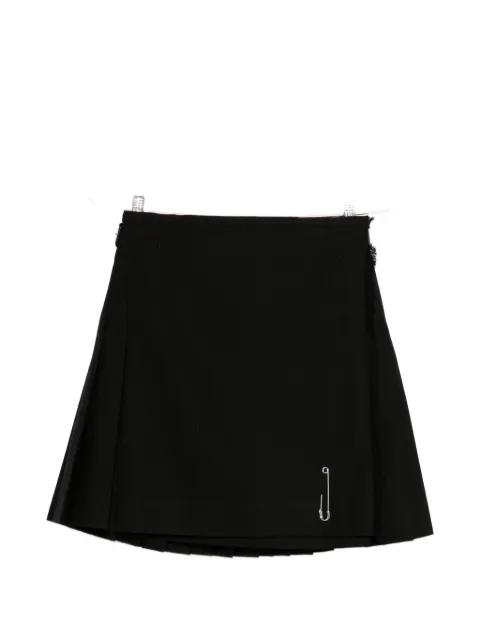 safety-pin pleated mini skirt by LE KILT