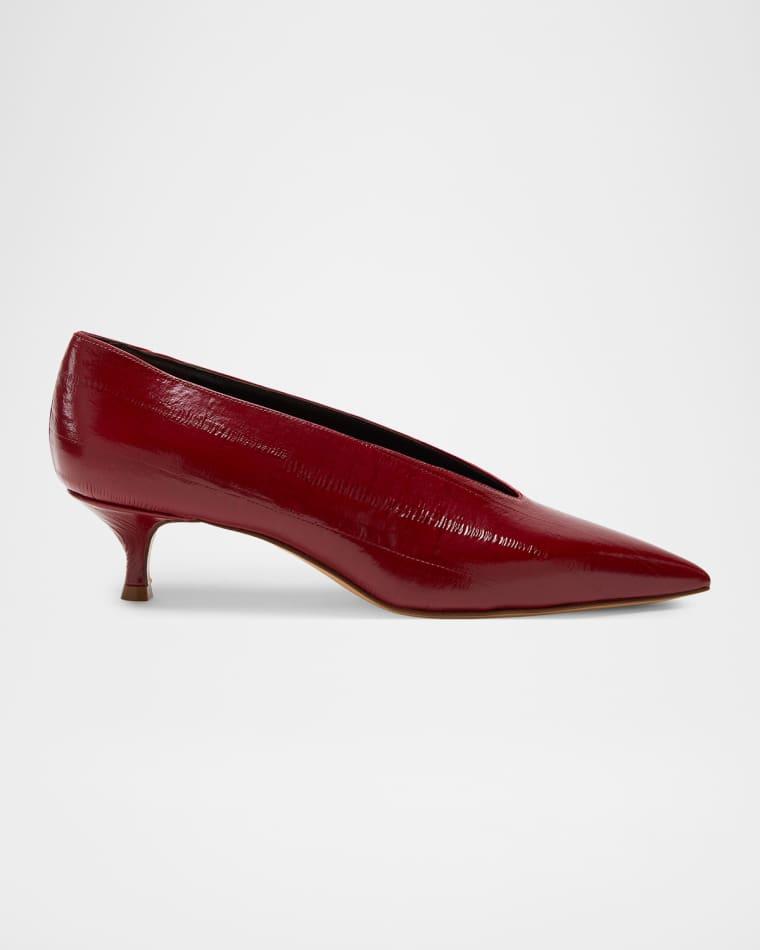 40mm Babouche Eel-Embossed Leather Pumps by LE MONDE BERYL