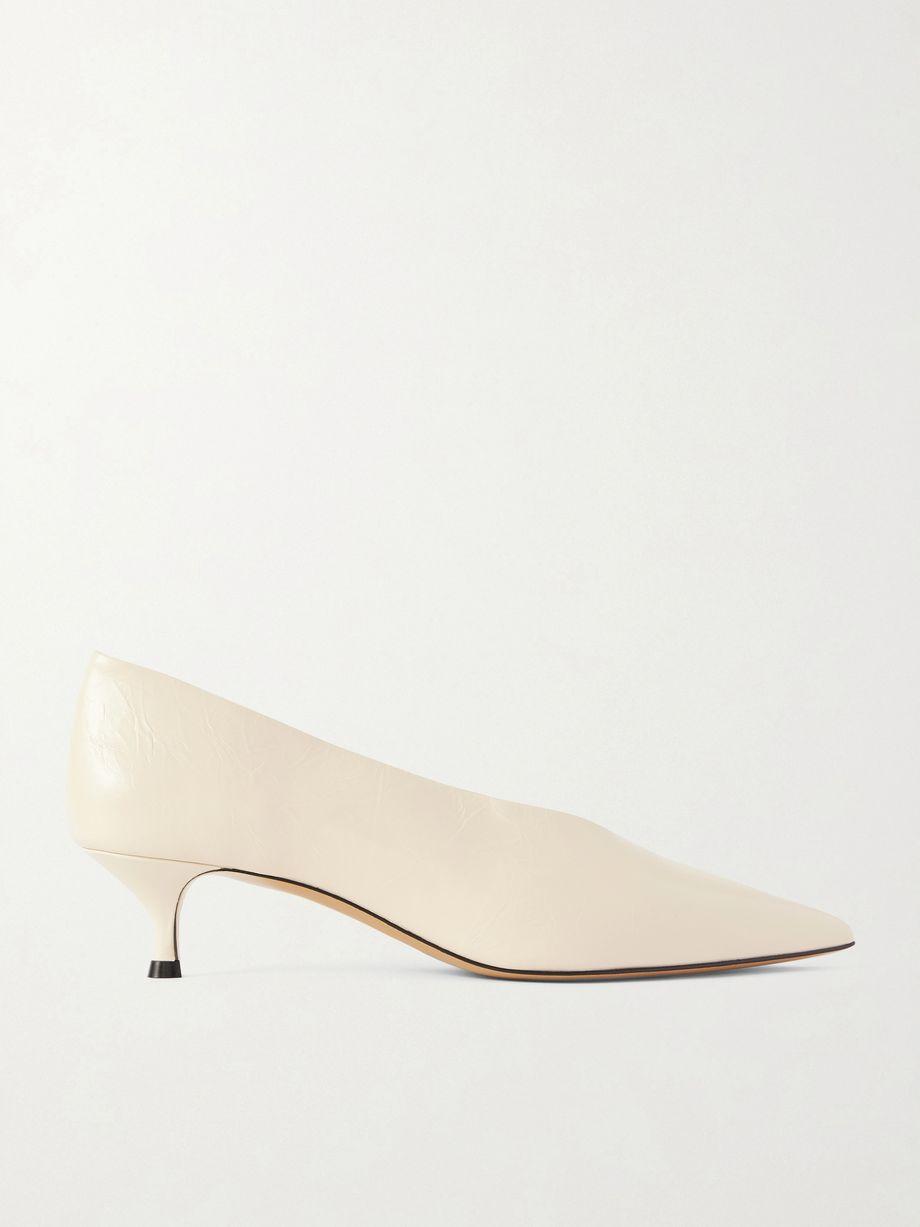 Babouche 40 crinkled-leather pumps by LE MONDE BERYL