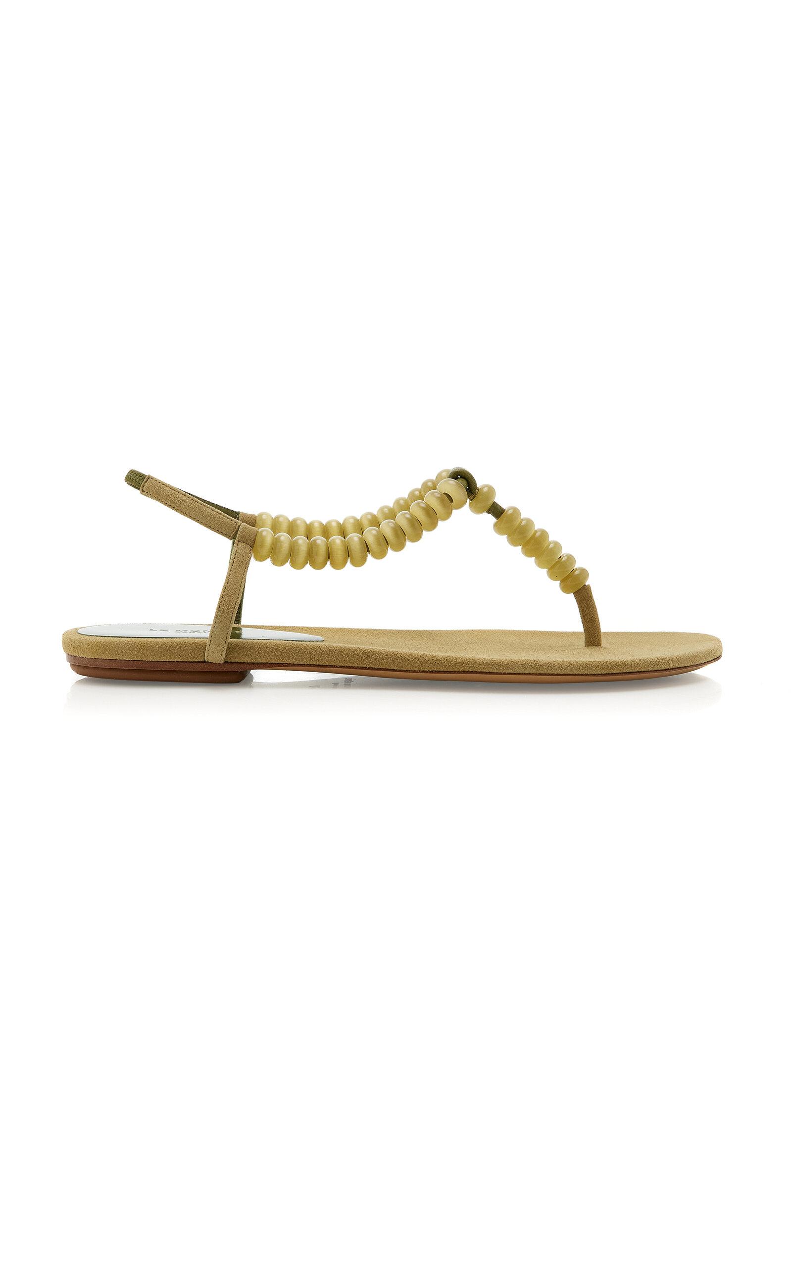 Le Monde Beryl Beaded Suede Sandals - Moda Operandi by LE MONDE BERYL