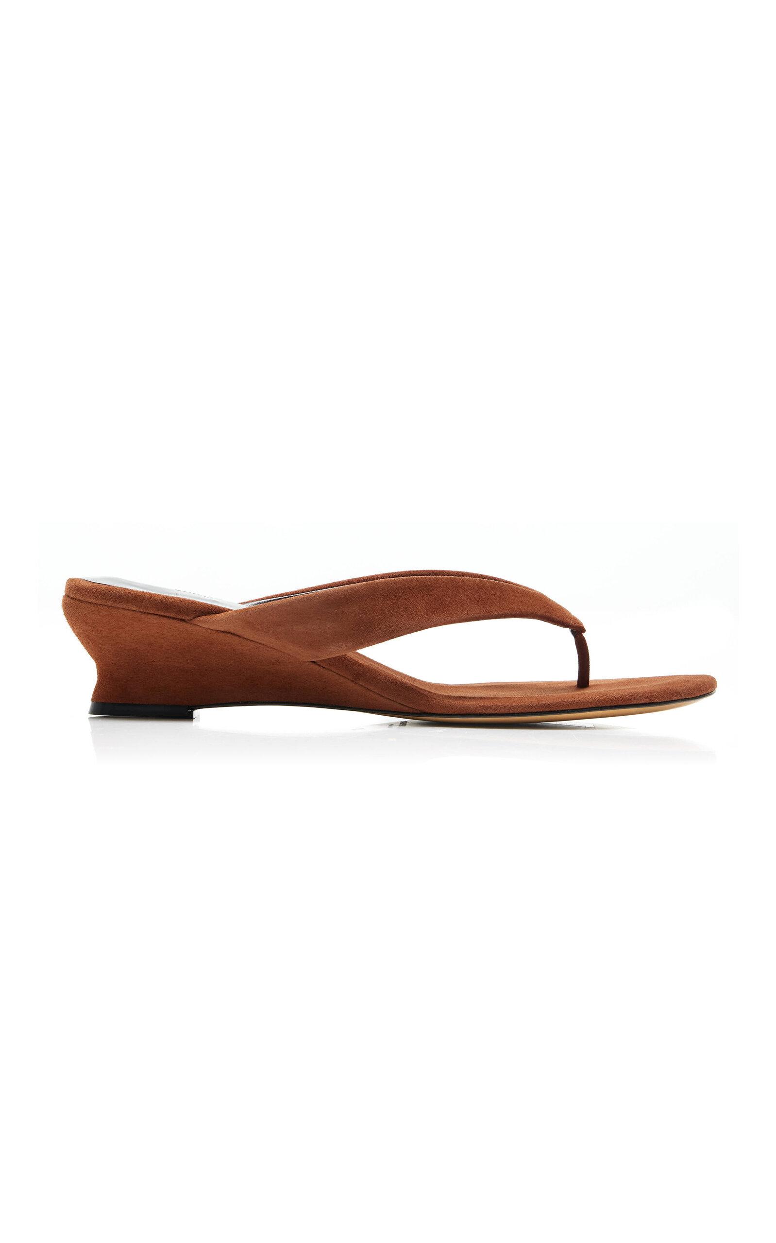 Le Monde Beryl Micro-Wedge Calf Hair Thong Sandals - Moda Operandi by LE MONDE BERYL