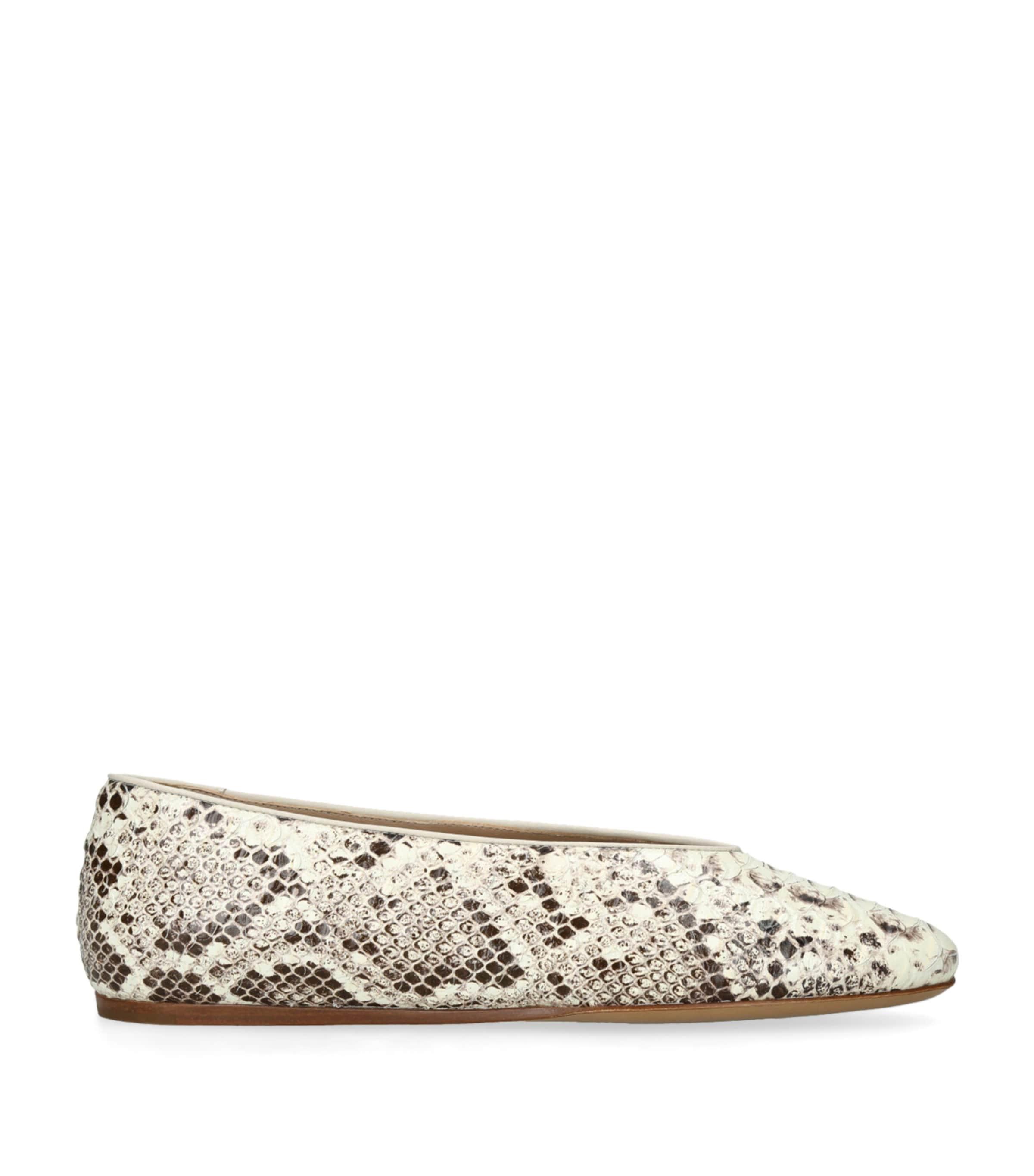 Le Monde Beryl Snakeskin-Effect Regency Ballet Flats by LE MONDE BERYL