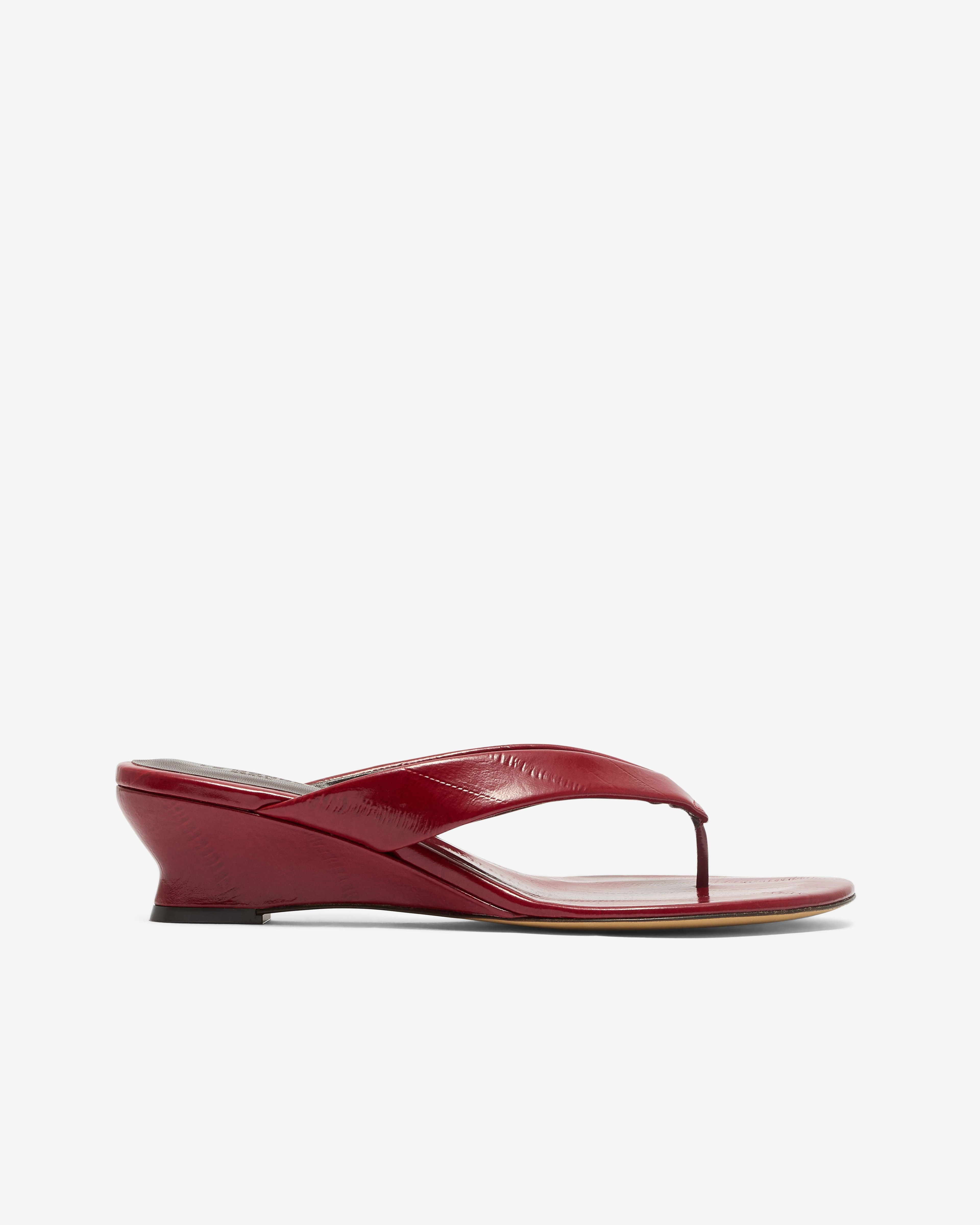 Le Monde Beryl - Women's Micro Wedge Thong Sandal - (Oxblood) by LE MONDE BERYL