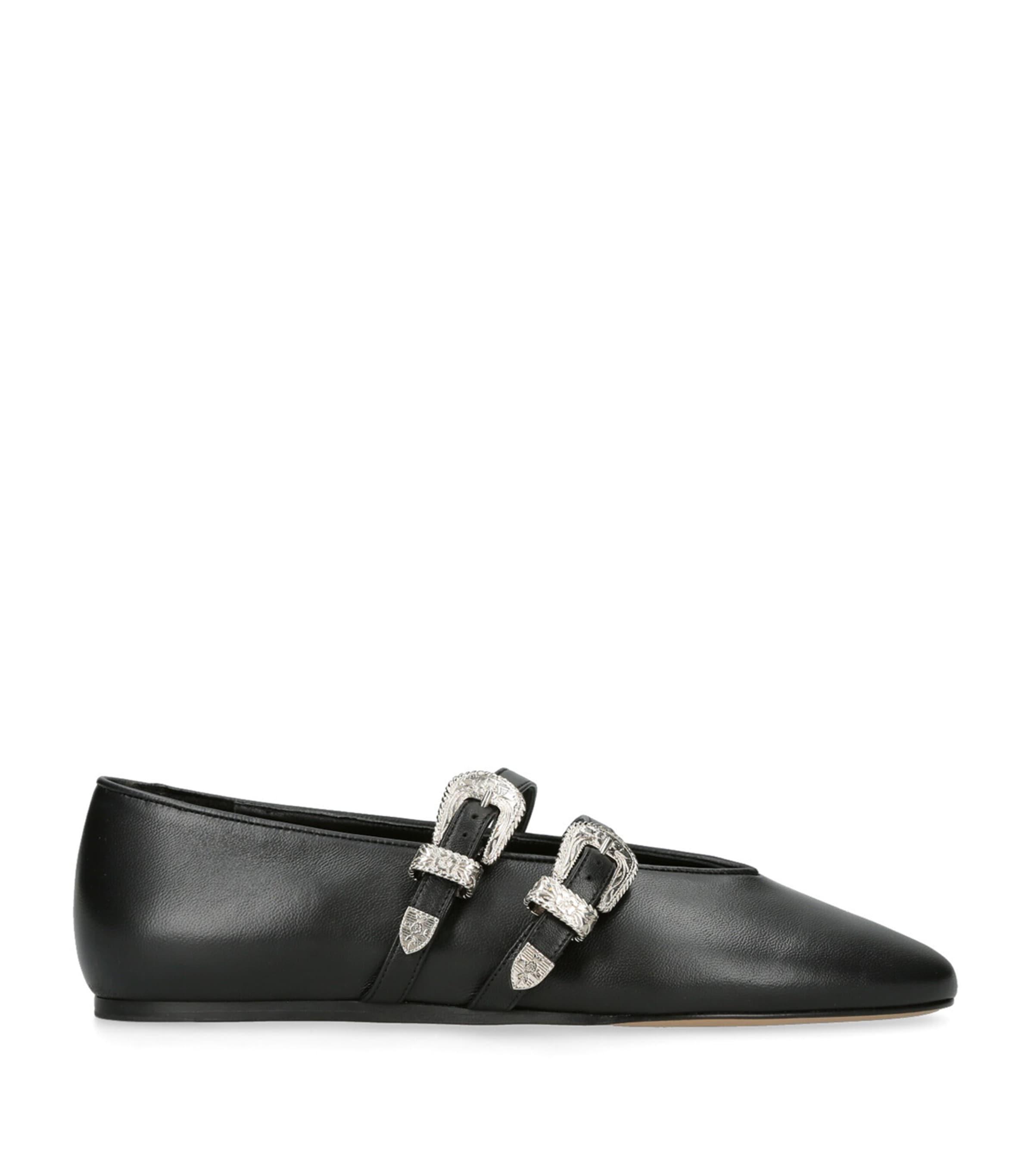 Leather Buckle Claudia Ballet Flats by LE MONDE BERYL