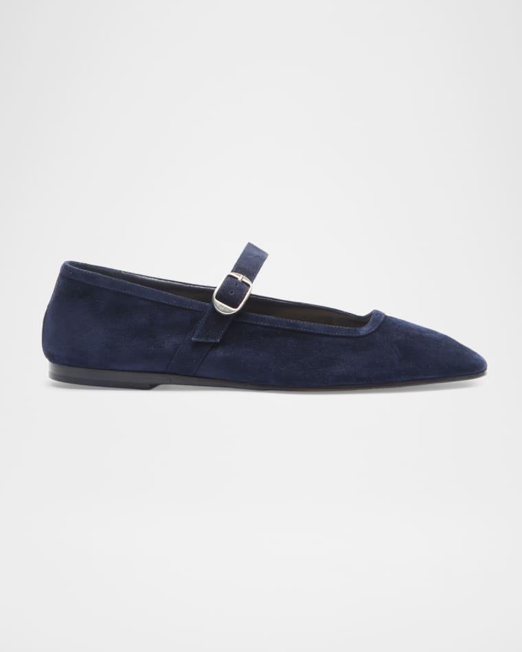 Suede Mary Jane Ballerina Flats by LE MONDE BERYL