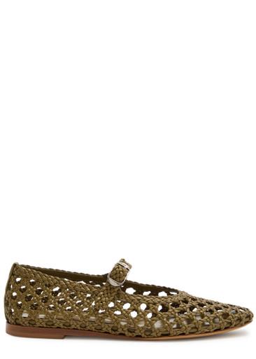Woven leather Mary Jane flats by LE MONDE BERYL