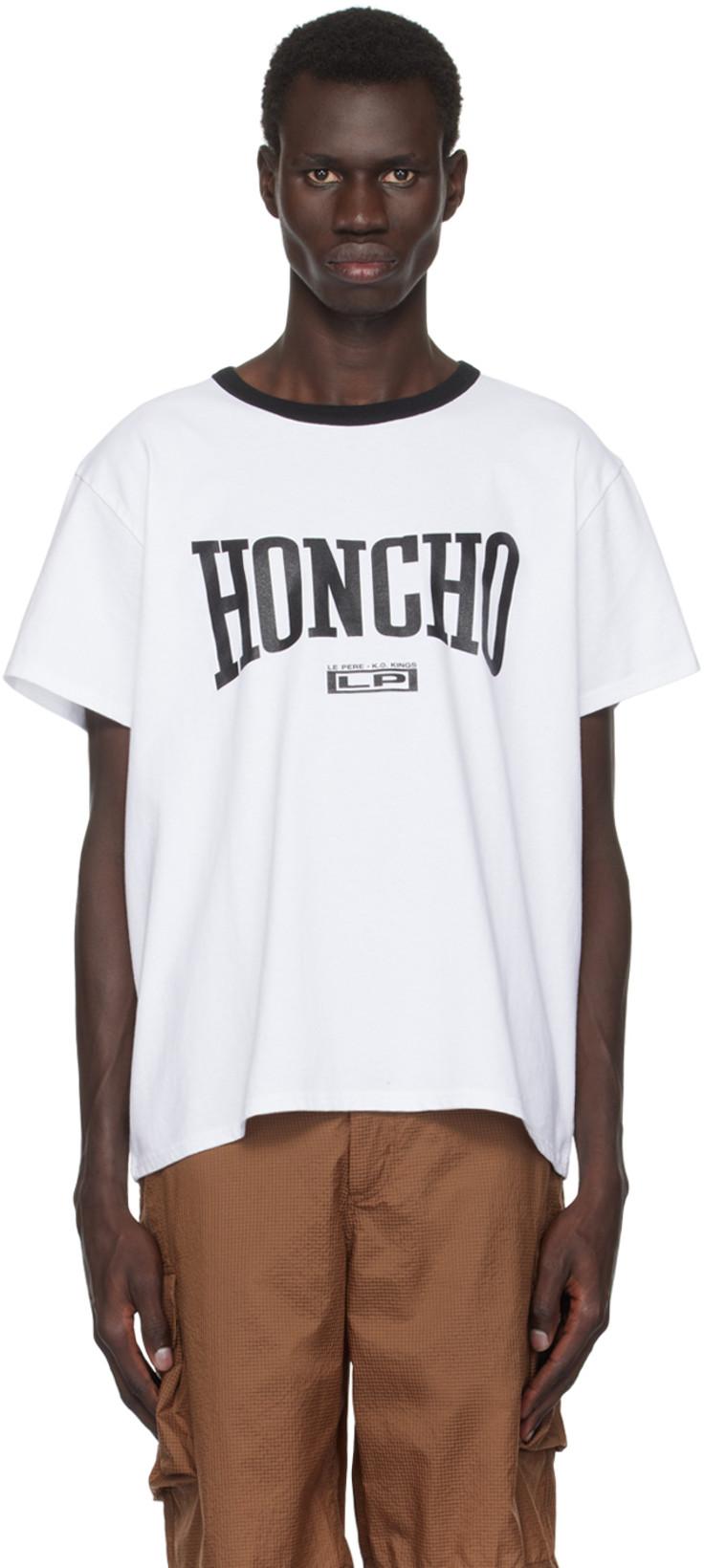 White 'Honcho' Ringer T-shirt by LE PE RE