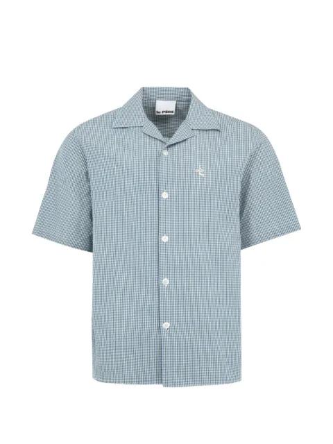 gingham-check camp-collar shirt by LE PERE