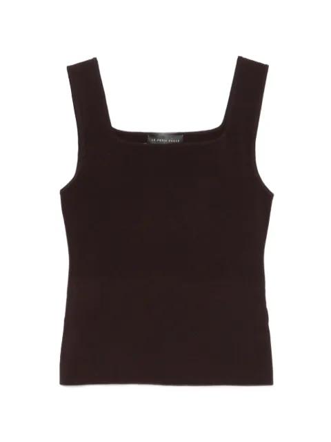 ribbed-knit square-neck top by LE PETIT PULLE