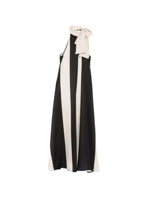 striped halterneck maxi dress by LE RJTANGE