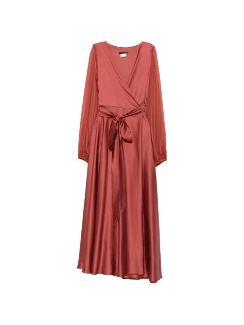 wrap-design belted midi dress by LE RJTANGE
