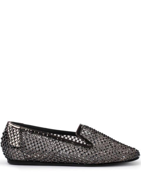 Gilda crystal-embellished slippers by LE SILLA