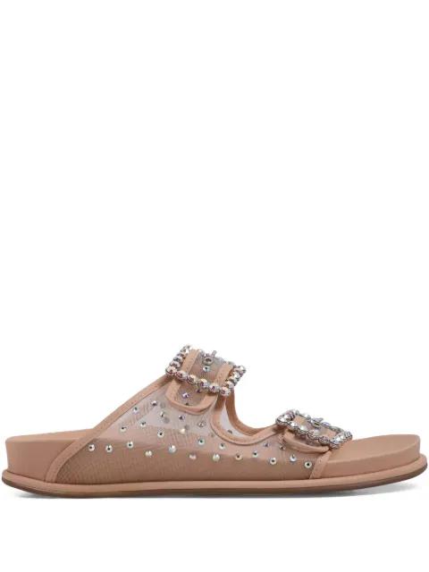 crystal-embellished slides by LE SILLA