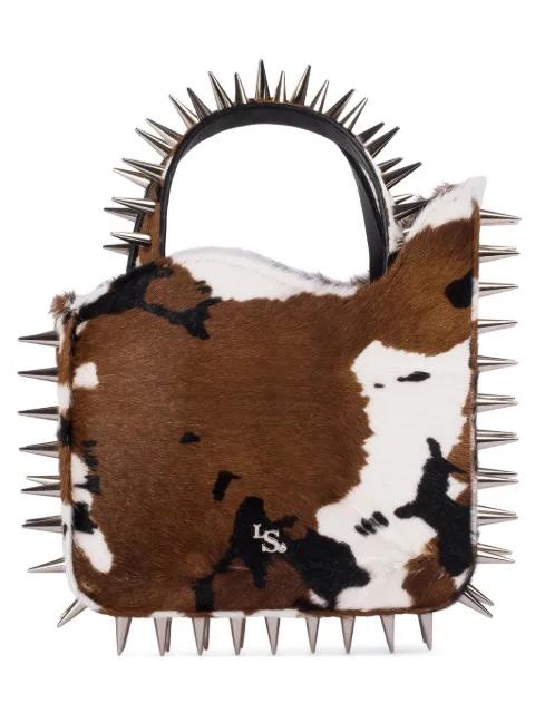 small Ivy cowhide spike-embellished tote bag by LE SILLA