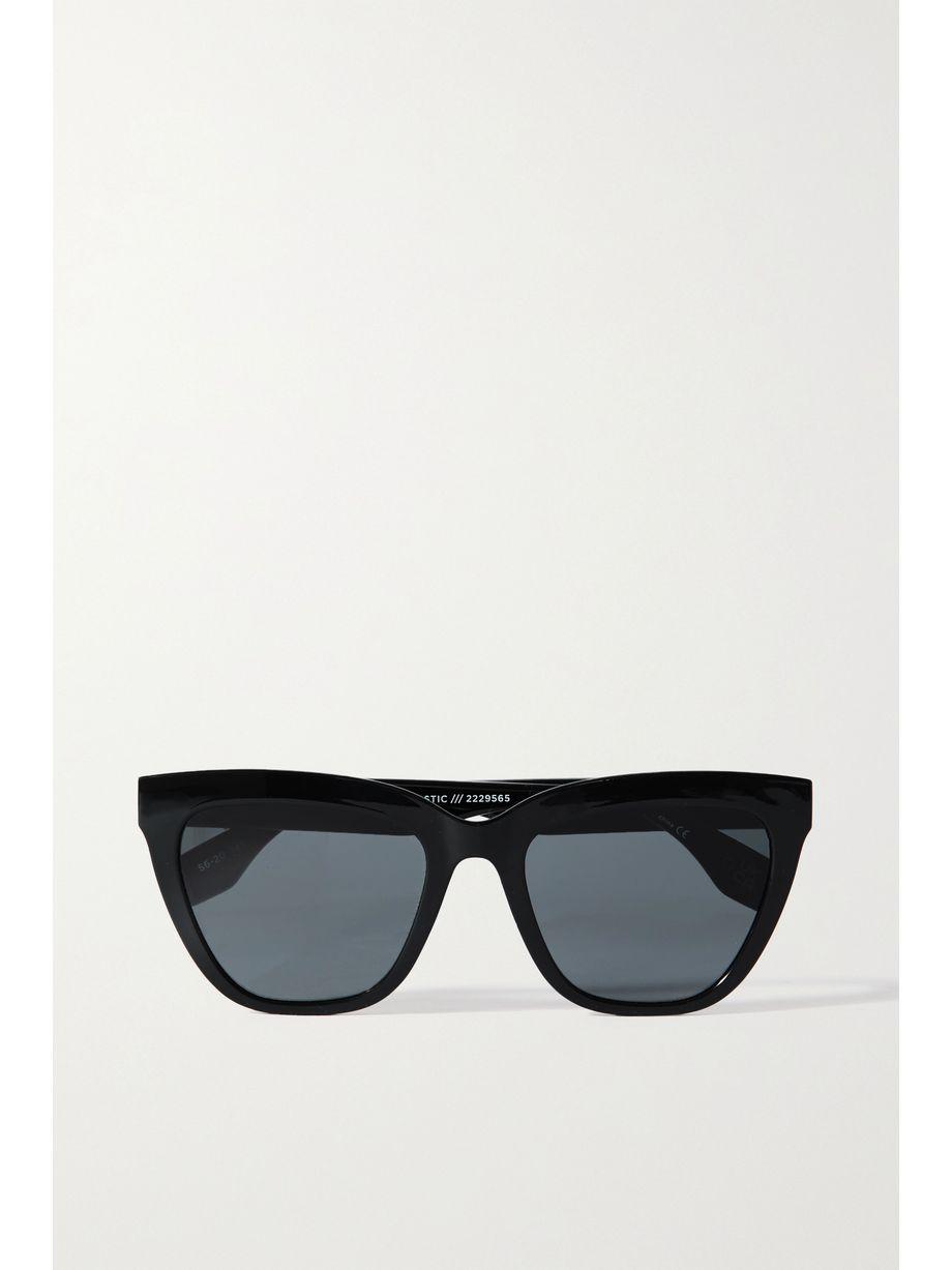 Enthusiplastic square-frame recycled acetate and gold-tone sunglasses by LE SPECS Enthusiplastic square-frame recycled acetate and gold-tone sunglasses by LE SPECS