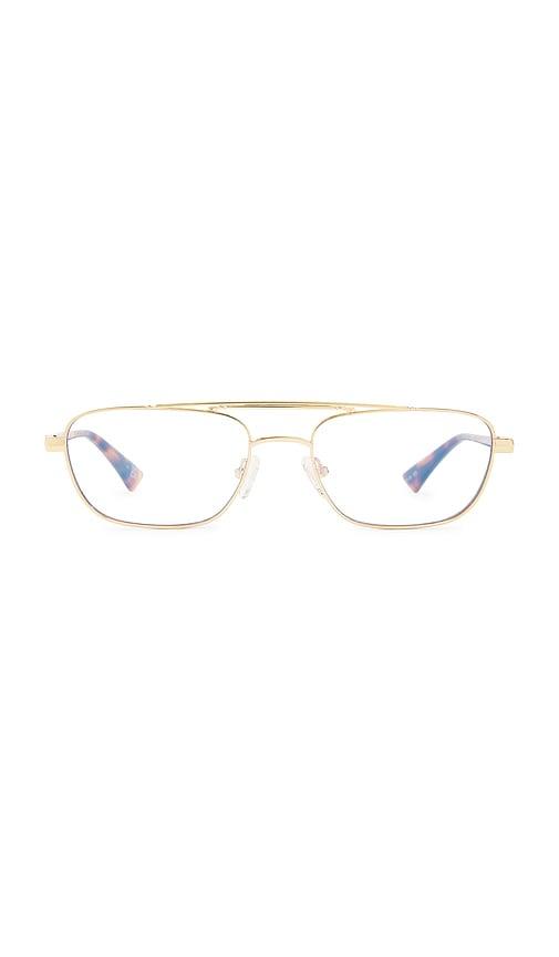 Le Specs Le Mimi Blue Light Eyeglasses in Metallic Gold by LE SPECS
