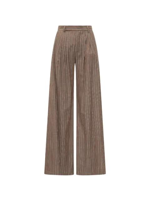 pinstripe pleated trousers by LE SULLY STUDIO