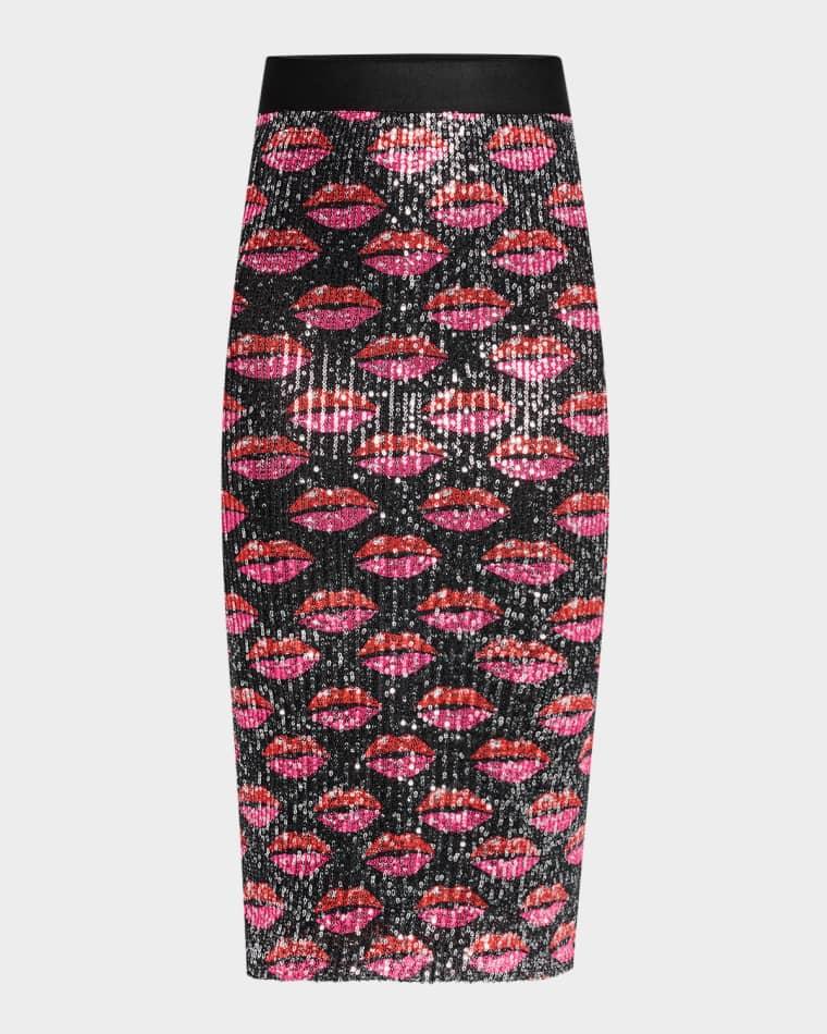 Liza Kiss Kiss Sequined Skirt by LE SUPERBE