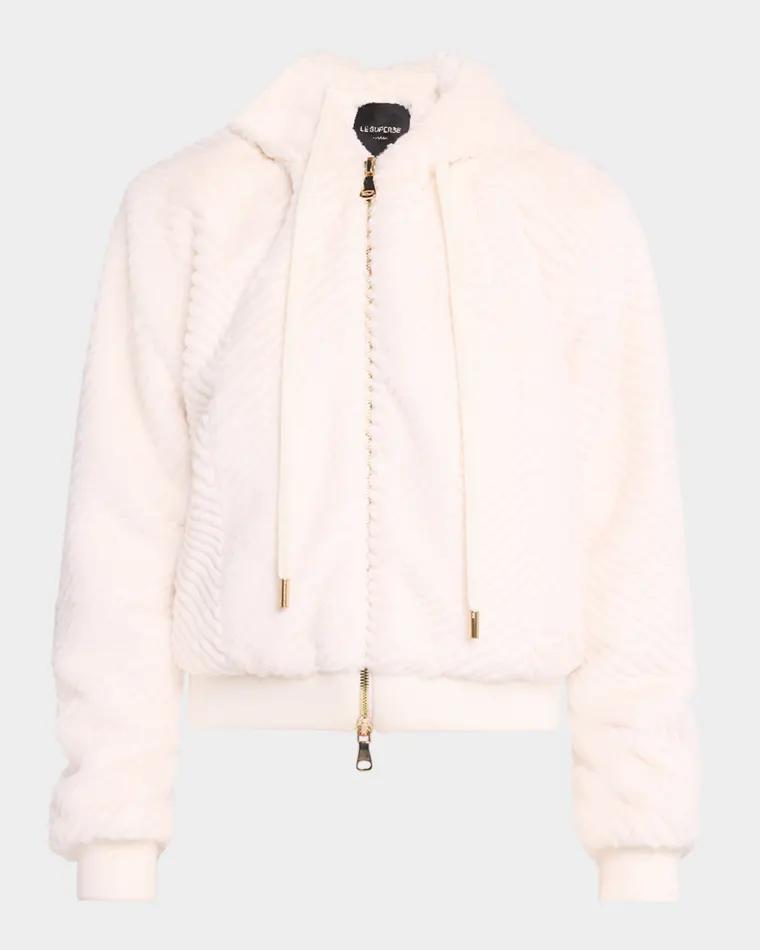 Superfur Chevron Zip Hoodie by LE SUPERBE