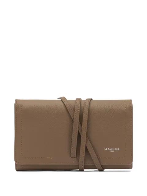 logo-print wrap-around clutch bag by LE TANNEUR