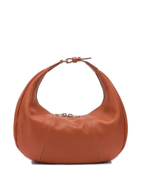 small pebbled-leather curved tote bag by LE TANNEUR