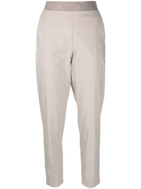 contrast-waist tapered trousers by LE TRICOT PERUGIA