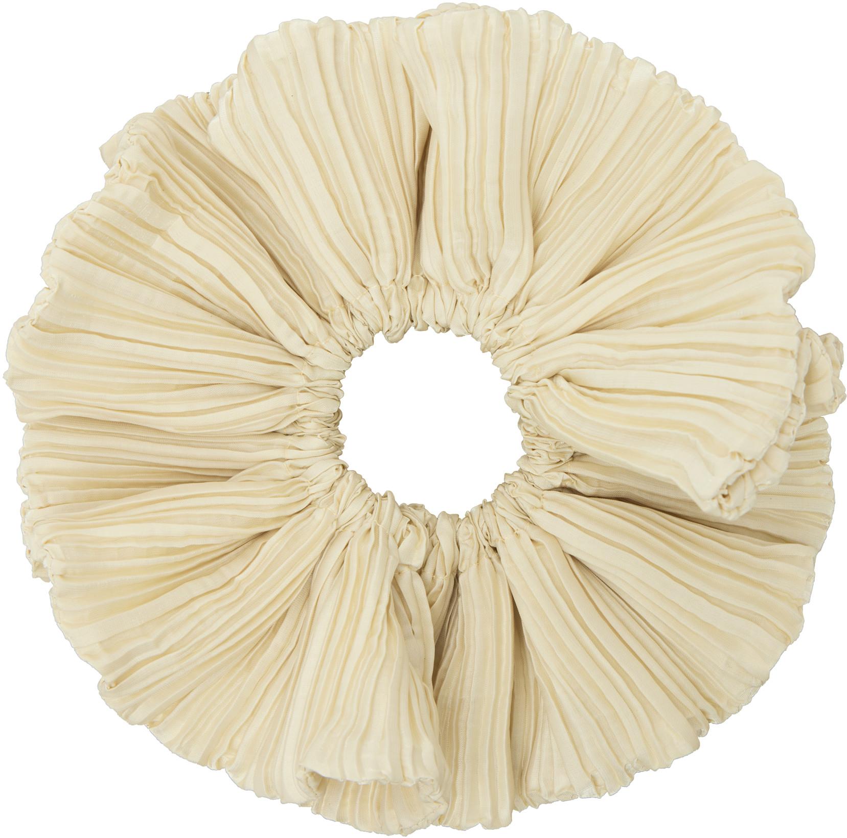 Beige Freya Pleats Scrunchie by LE17SEPTEMBRE