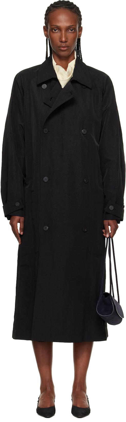Black Crisp Raglan Trench Coat by LE17SEPTEMBRE