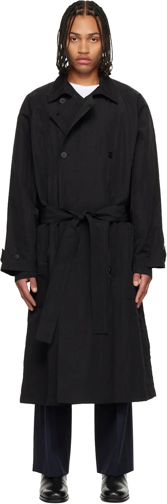 Black Crisp Raglan Trench Coat by LE17SEPTEMBRE