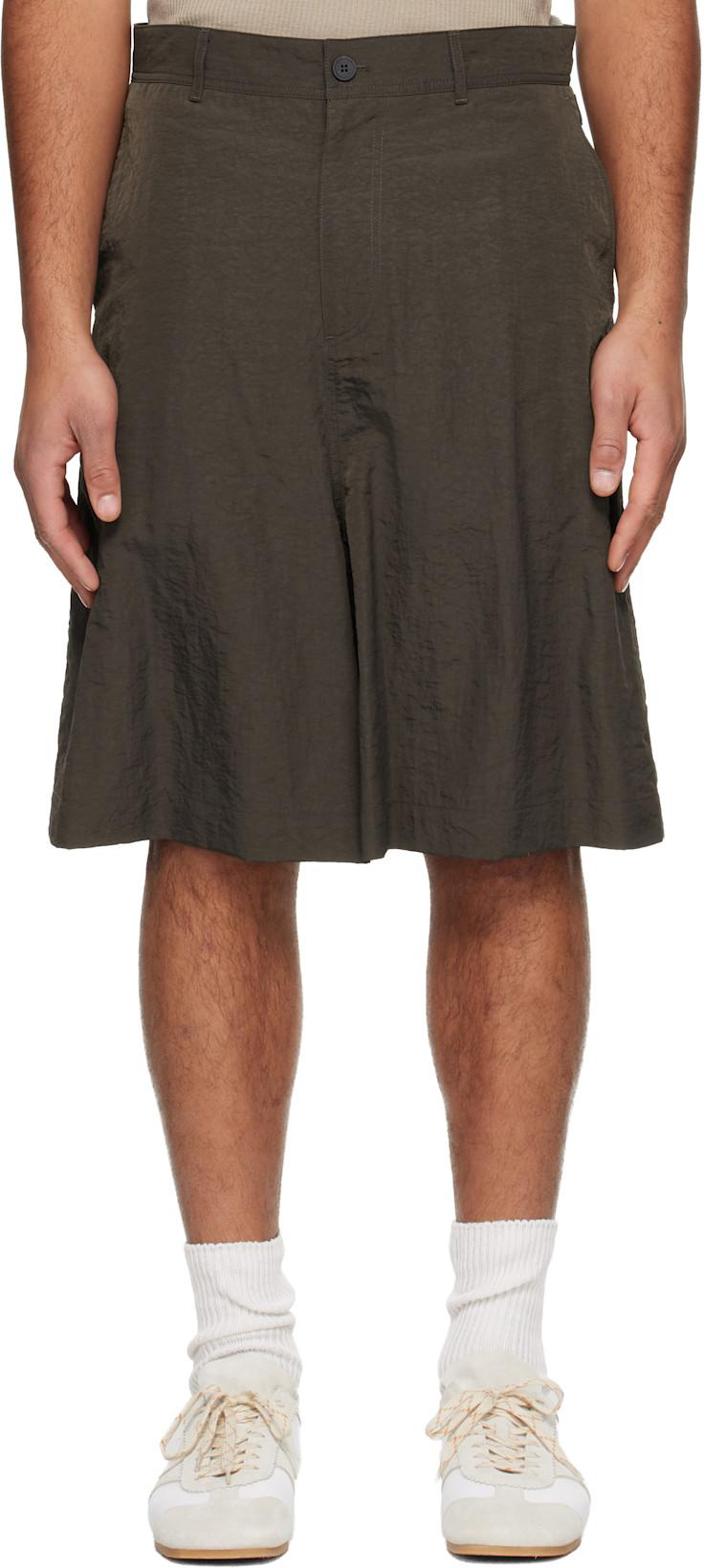 Brown Adjustable Bermuda Shorts by LE17SEPTEMBRE