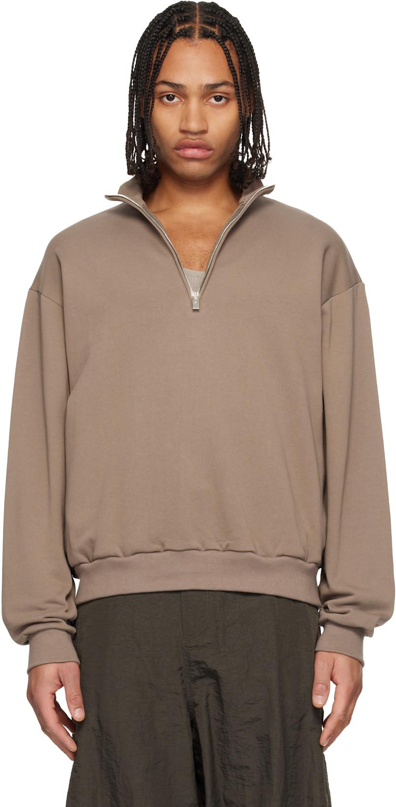 Brown Half-Zip Sweatshirt by LE17SEPTEMBRE