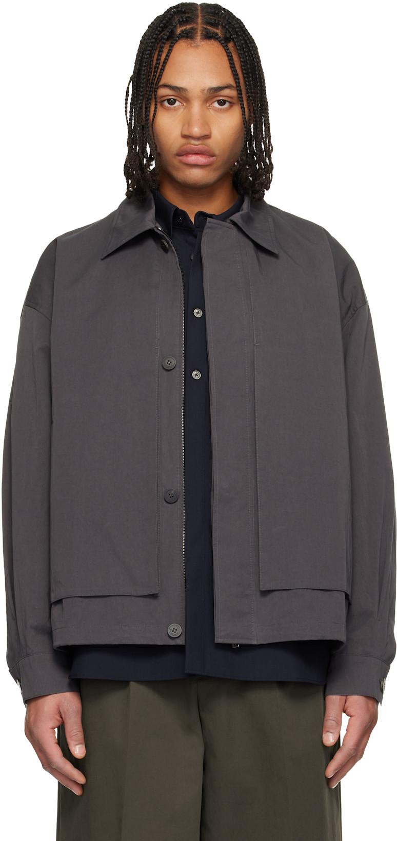 Gray Cargo Pocket Jacket by LE17SEPTEMBRE
