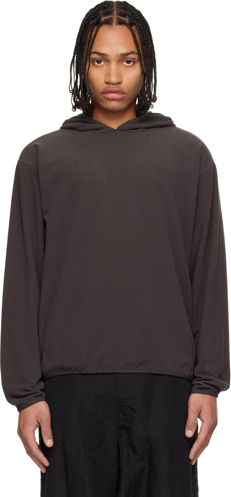 Gray Waffle Knit Hoodie by LE17SEPTEMBRE