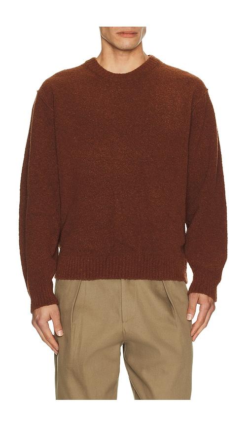 Le17Septembre Boucle Reverse Seam Pullover in Brick by LE17SEPTEMBRE