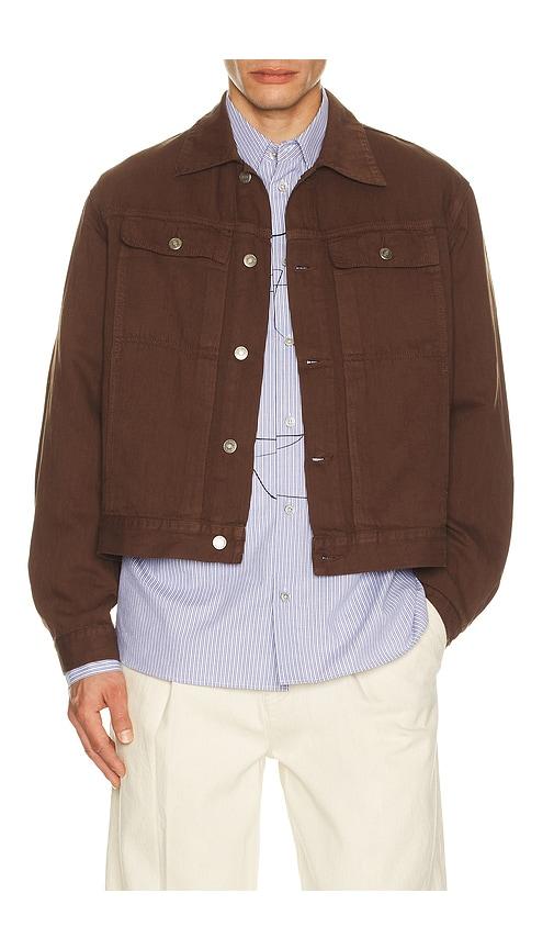 Le17Septembre Denim Trucker Jacket in Brown by LE17SEPTEMBRE
