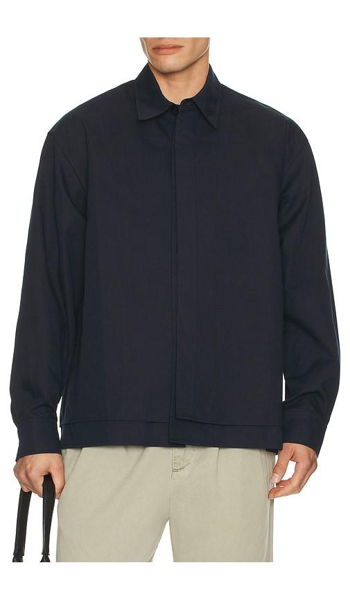 Le17Septembre Double Layered Cotton Shirt in Navy by LE17SEPTEMBRE
