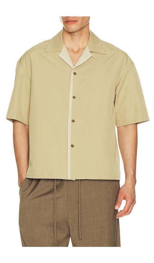 Le17Septembre Open Collar Short Sleeve Shirt in Beige by LE17SEPTEMBRE